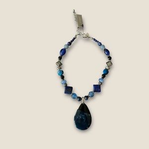 Beaded with blue glass pendant from Chicos NWT
